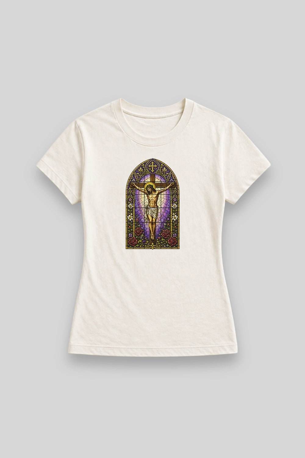 Camisa Babylook Cristo Vitral