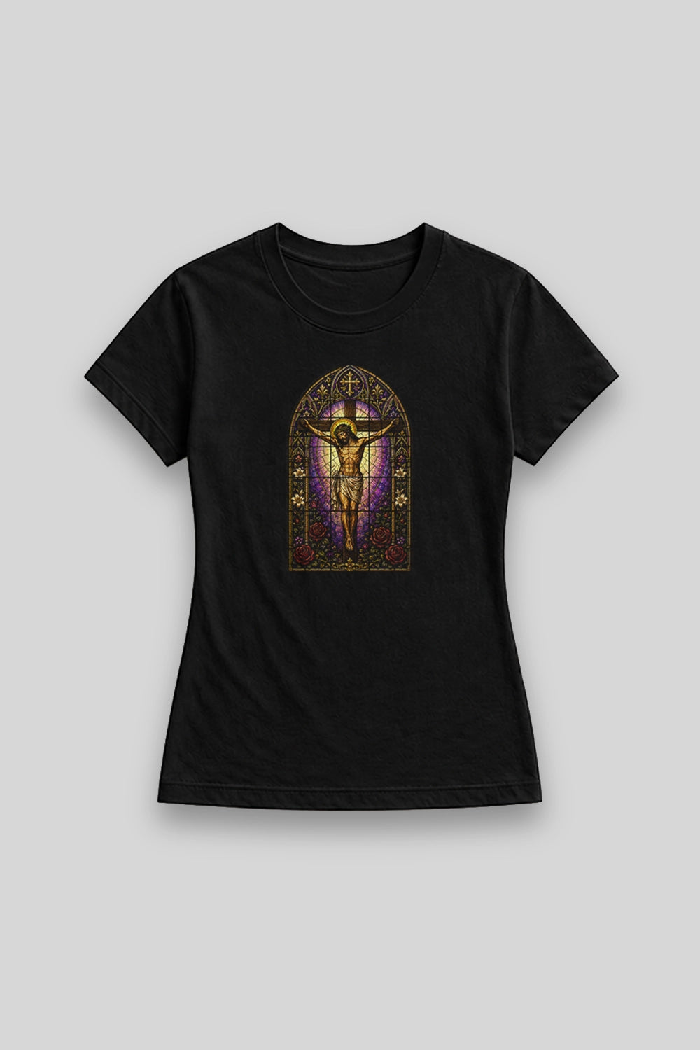 Camisa Babylook Cristo Vitral