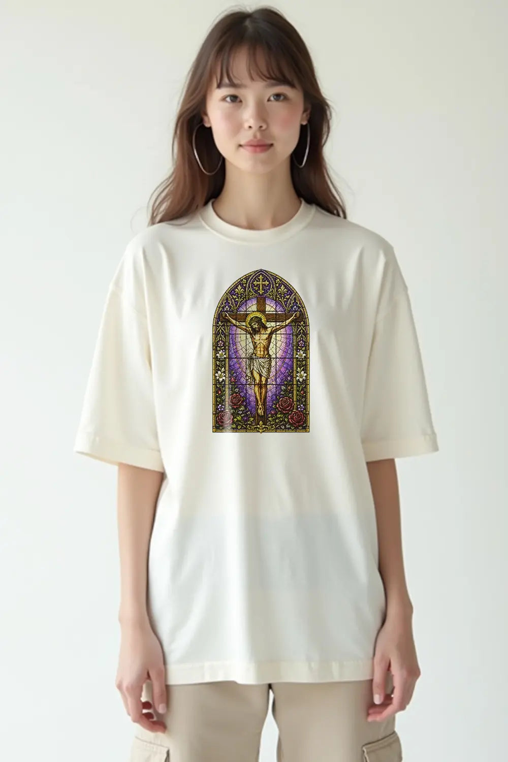 Camisa Oversized Cristo Vitral