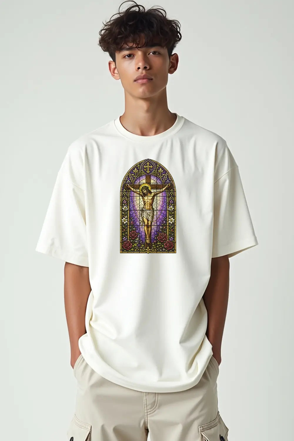 Camisa Oversized Cristo Vitral