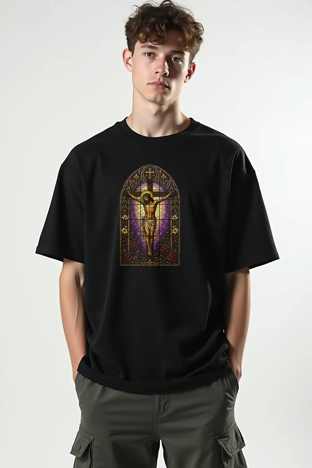 Camisa Oversized Cristo Vitral