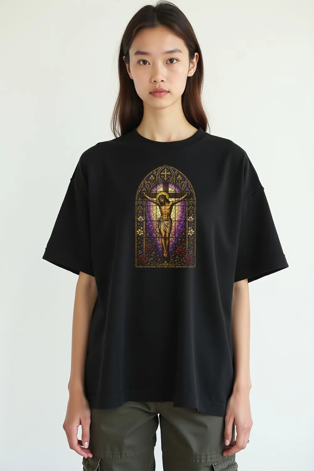 Camisa Oversized Cristo Vitral