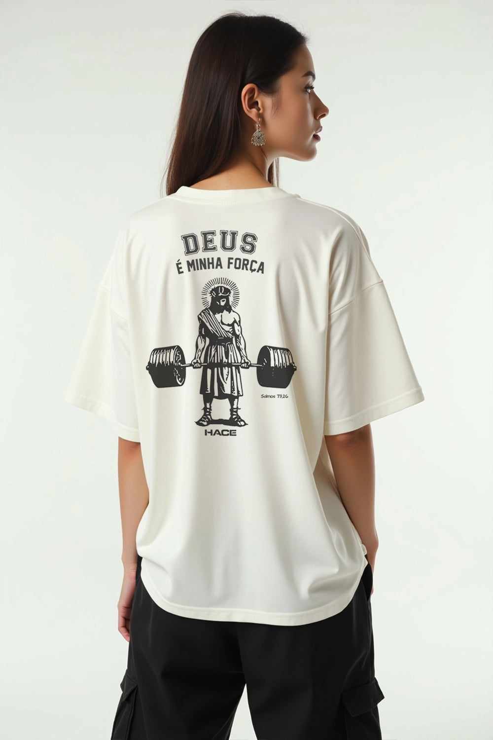 Camisa Oversized Deus é Minha Força