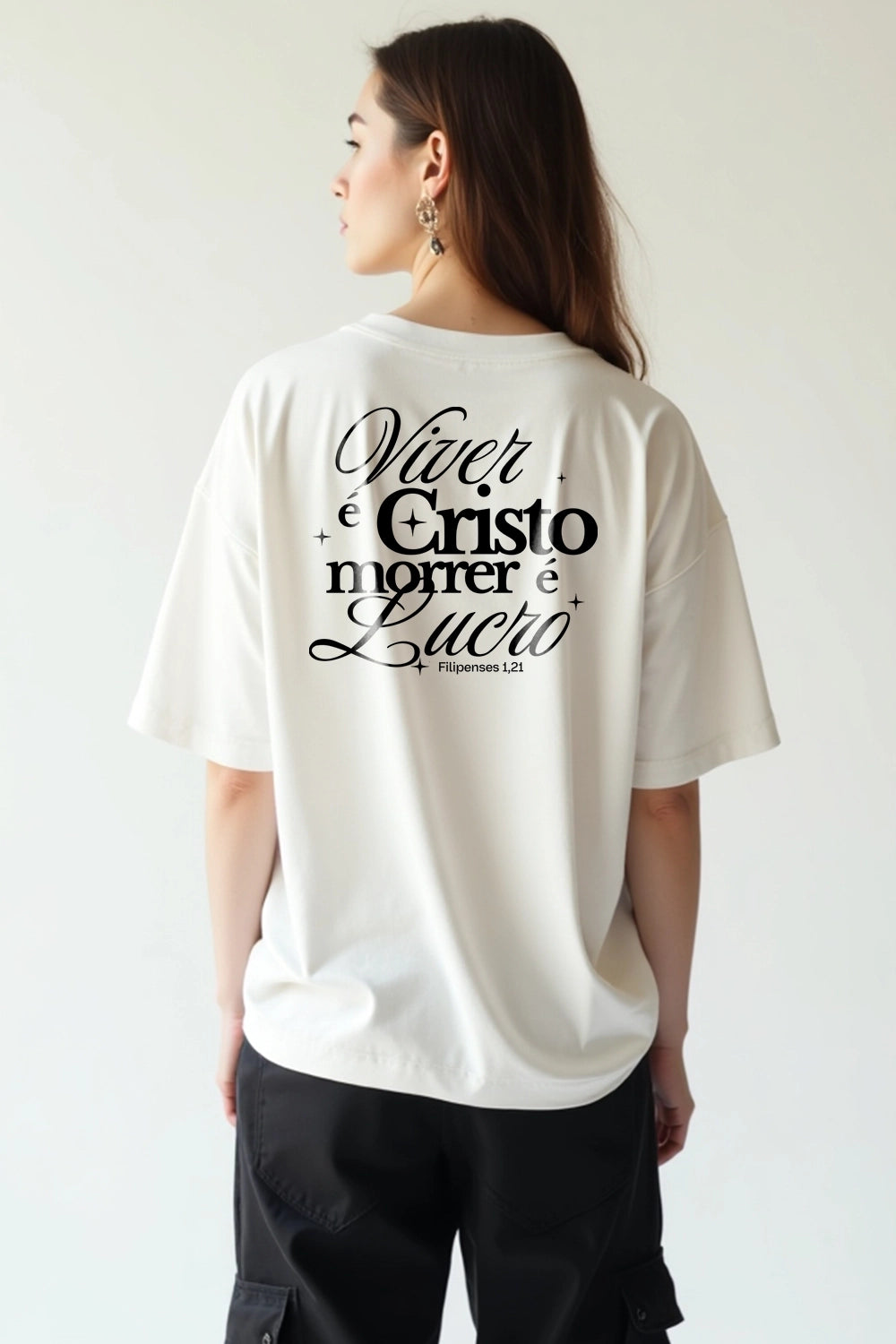 Camisa Oversized Viver é Cristo