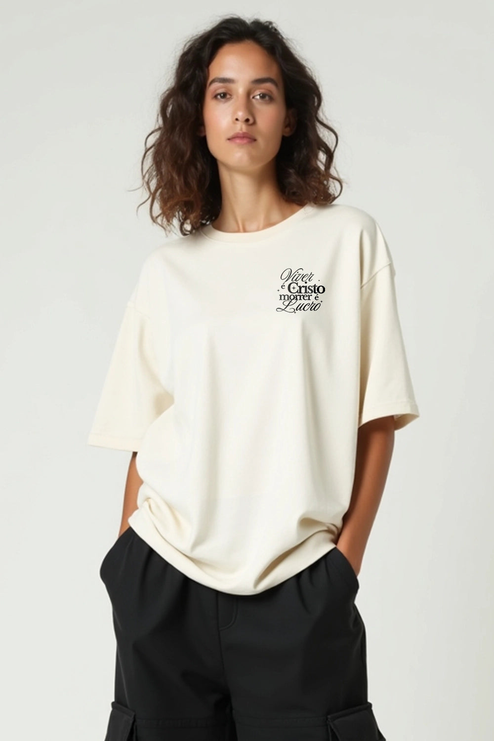 Camisa Oversized Viver é Cristo