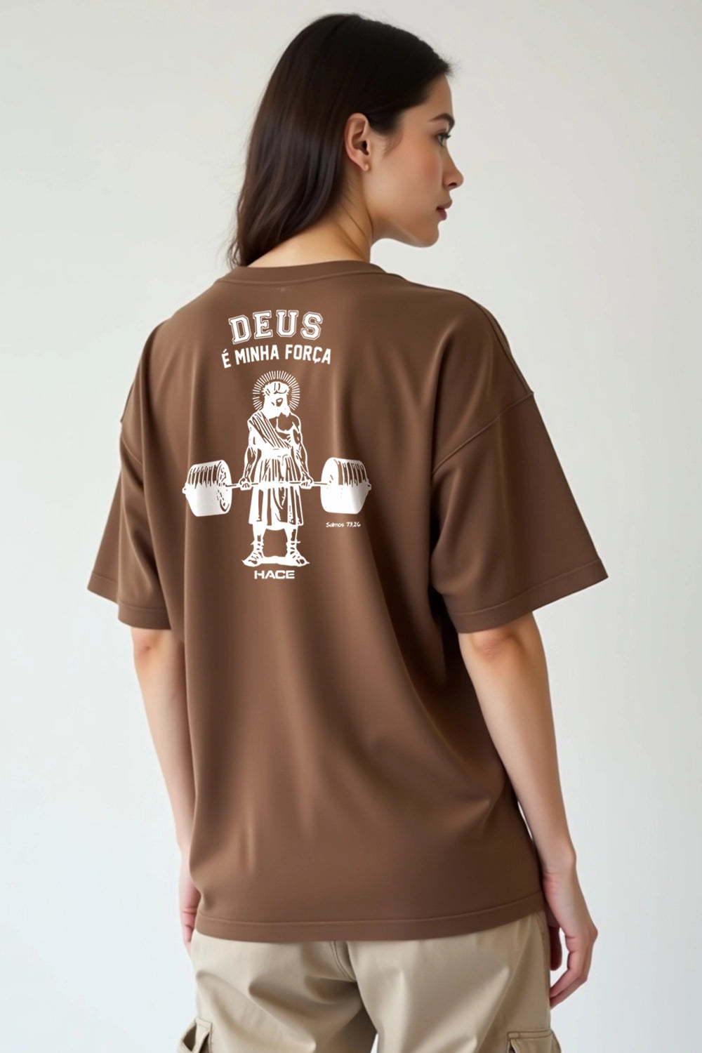 Camisa Oversized Deus é Minha Força