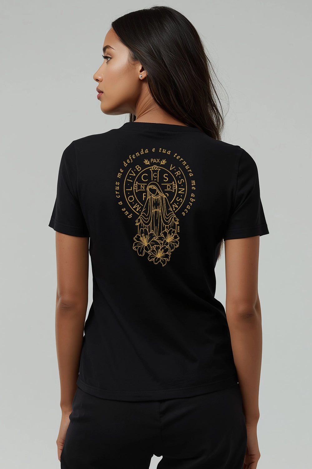 Camisa Babylook Manto e Cruz
