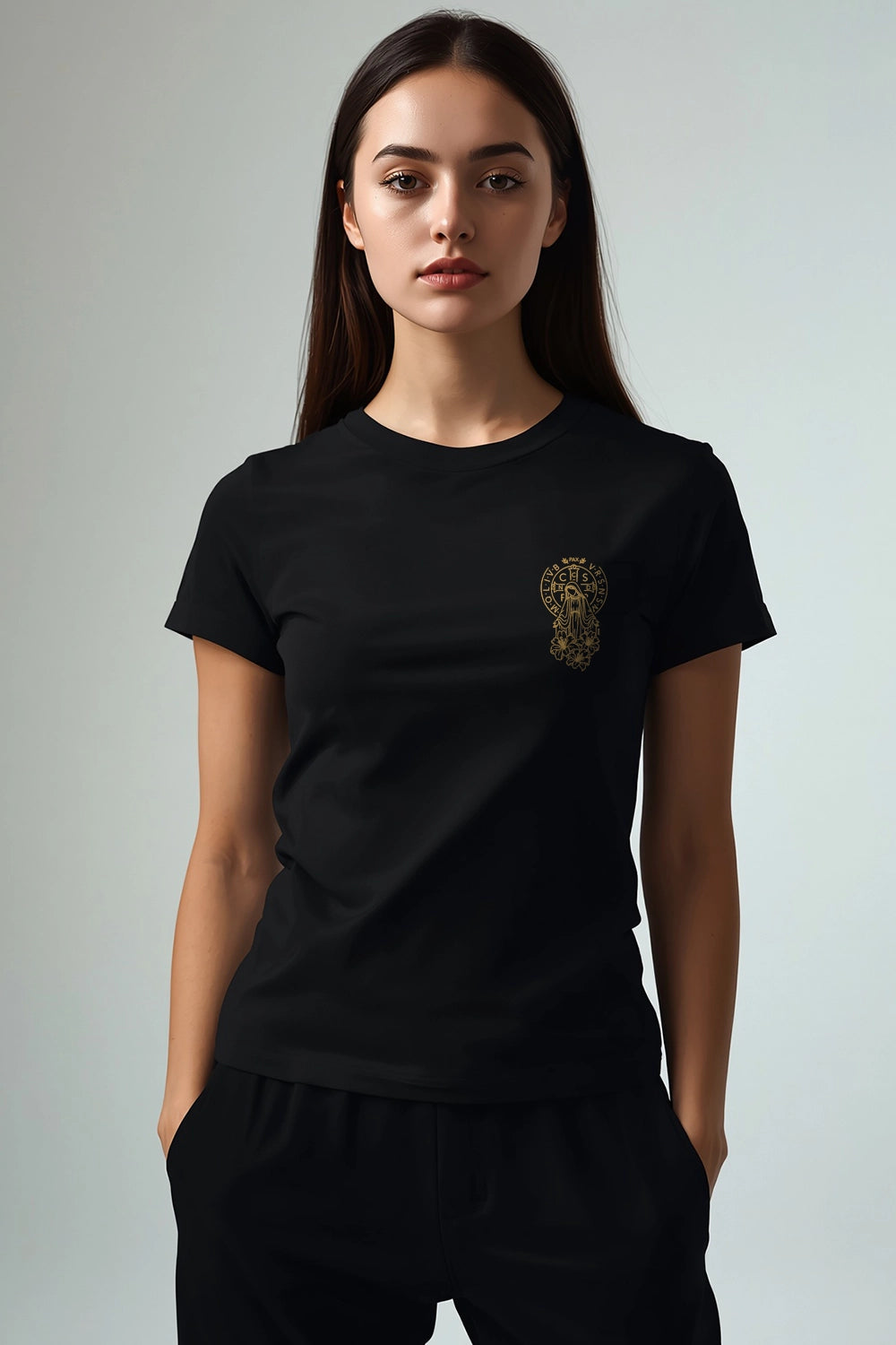 Camisa Babylook Manto e Cruz