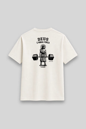 Camisa Básica Deus é Minha Força branca | HACE