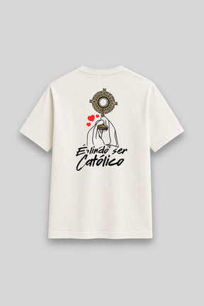 Camisa Básica É Lindo Ser Católico branca | HACE