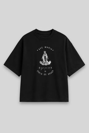 Camisa Oversized Ave Maria preta | HACE