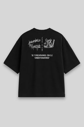 Camisa Oversized Da Cruz à Coroa preta | HACE