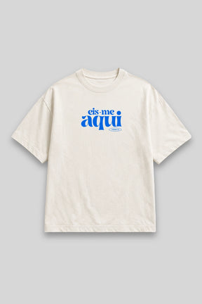 Camisa Oversized Eis-me Aqui branca | HACE
