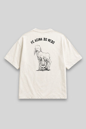 Camisa Oversized Fé Acima do Medo branca | HACE
