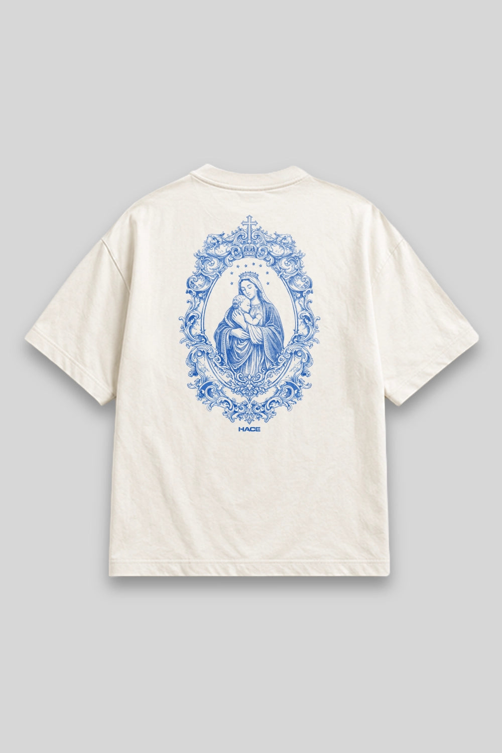 Camisa Oversized Mãe Santíssima branca | HACE