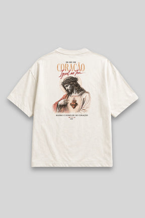 Camisa Oversized Sagrado Coração branca | HACE