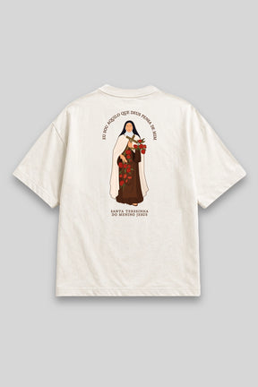 Camisa Oversized Santa Teresinha branca | HACE