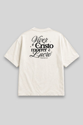 Camisa Oversized Viver é Cristo branca | HACE